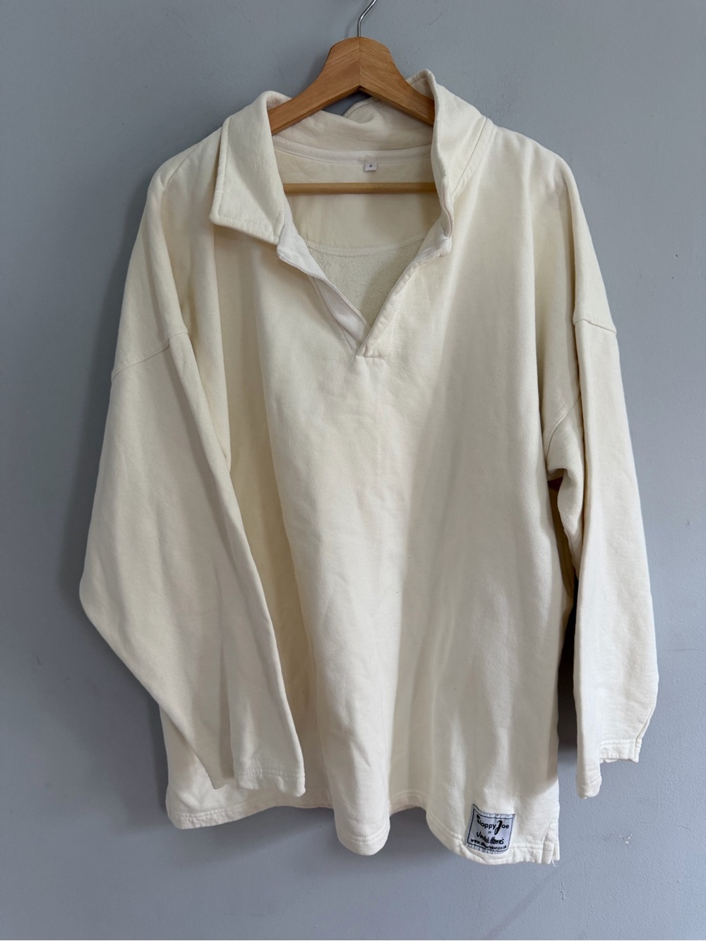Sloppy Joe By Jackie Harris Sweatshirt Comfy Oversize Cream Size 2